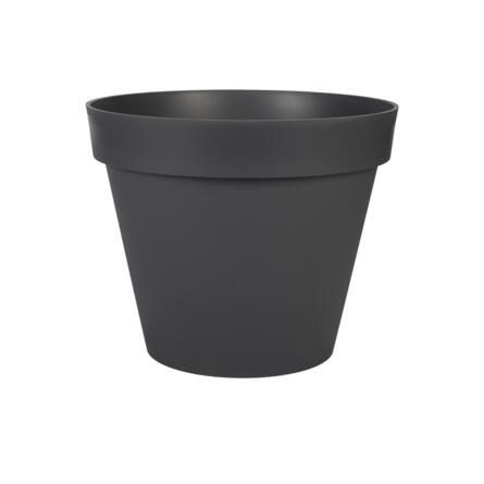 Pot Toscane gris anthracite 43 litres, grand pot rond pour arbustes et plantes décoratives, intérieur et extérieur.