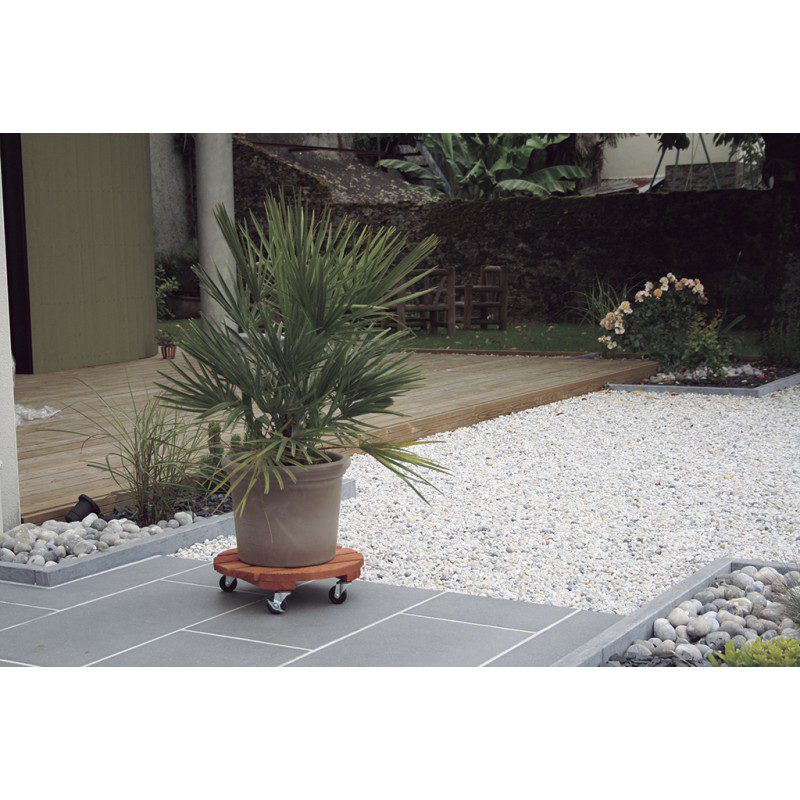 support-rond-roulant-en-bois-o-040m-flora-roll-lasure-nortene Support Rond Roulant En Bois Ø 0,40 M Flora Roll Lasure Nortene – Image 1