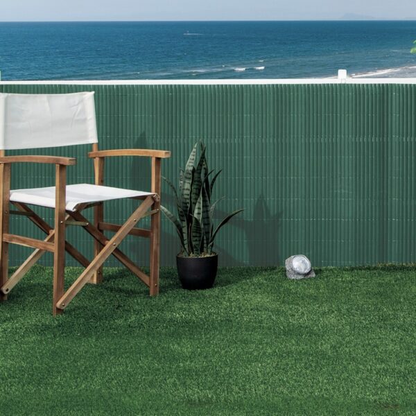 Canisse PVC double face vert 20 mm 1,5 x 3 m pour occultation clôture et jardin