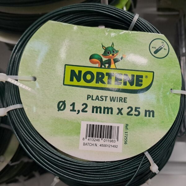Fil de fer plastifié vert 1,2 mm pour fixation et soutien de plantes au jardin