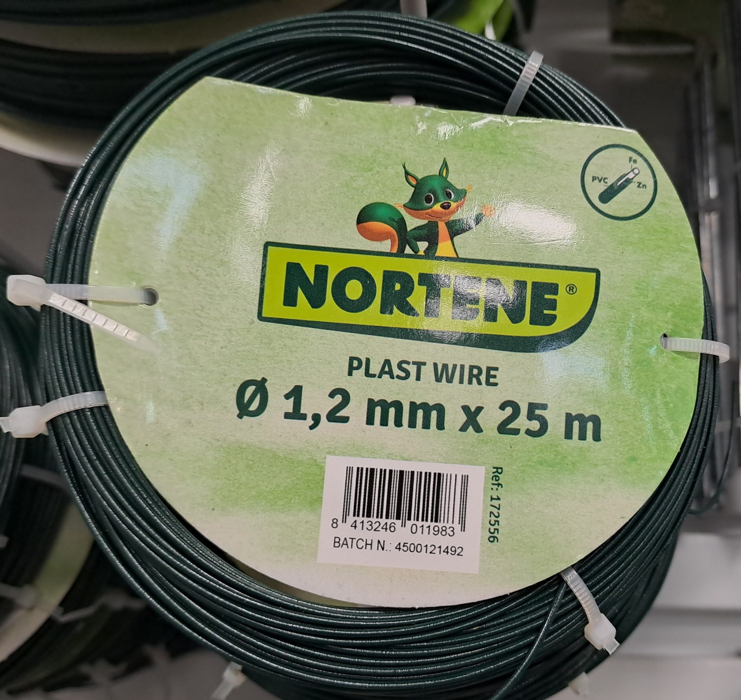 Fil de fer plastifié vert 1,2 mm pour jardin Fil de fer plastifié vert 1,2 mm pour fixation et soutien de plantes au jardin