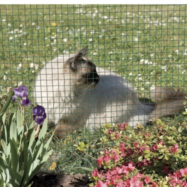 Grillage métallique plastifié à mailles carrées 12 mm vert pour jardin et clôture