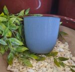 Cache-pot Iris bleu jean 1,4 L pour plantes