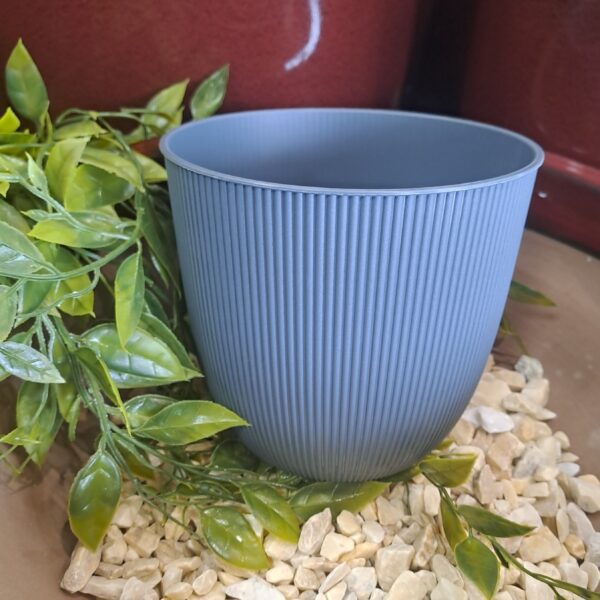 Cache-pot Iris bleu jean 2,1 L pour plantes