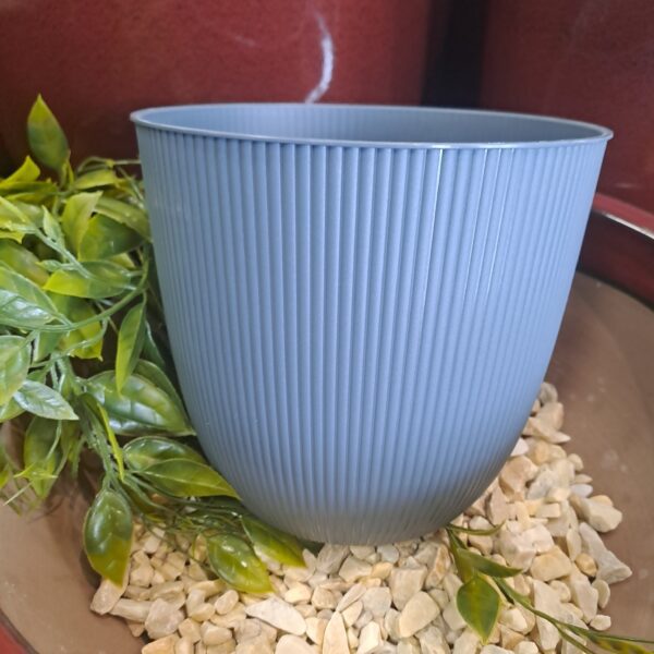 Cache‑pot Iris bleu jean 3,6 L pour plantes