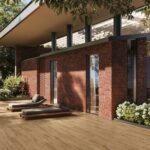 Dallage grès cérame Abea miel 30×120 cm, épaisseur 2 cm — dalle effet pierre pour sols intérieurs et extérieurs.