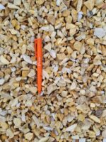 Graviers marbre jaune pur calibre 8-16 mm – graviers décoratifs naturels pour aménagements paysagers extérieurs.