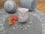"Statue hibou en ciment gris, 11 x 7,5 x 16 cm"