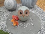 "Hibou en céramique gris, 13,5 × 13,5 × 14,5 cm"