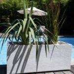 Jardinière Graphit blanc cérusé 98 L pour plantes et fleurs