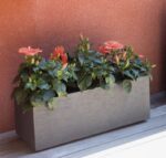 Jardinière gris anthracite 57 L en plastique pour plantes et fleurs