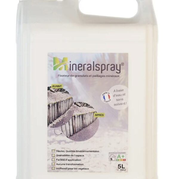 Bidon de minéralisant hydrofuge 5 L Mineral pour traiter et protéger les surfaces minérales poreuses.