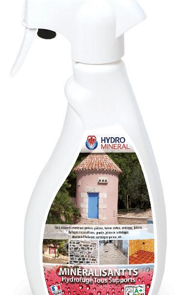 Spray Minéralisant Tous Supports 500 ml, traitement hydrofuge minéral prêt à l’emploi pour surfaces poreuses.