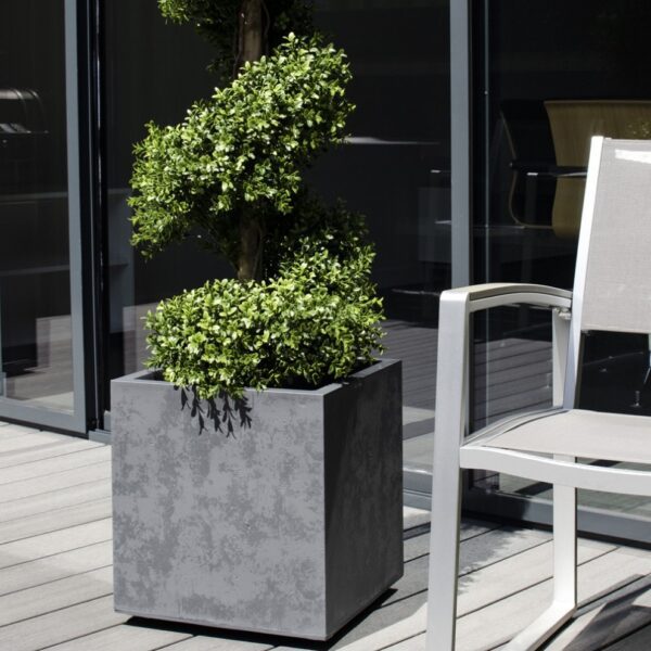 Pot carré Basalt anthracite 31 L pour plantes
