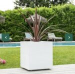 Pot carré Graphitup blanc cérusé 31 L pour plantes