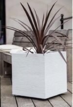 Pot carré Graphitup blanc cérusé 57 L pour plantes