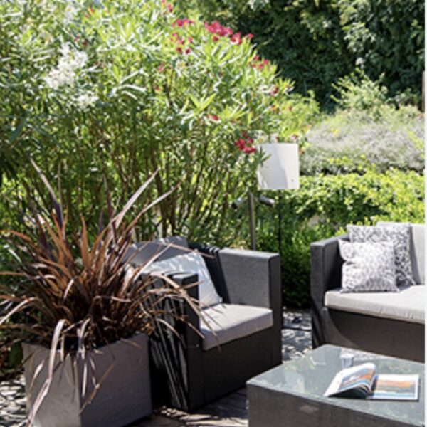 Pot carré Graphit'up gris anthracite 57 L pour plantes