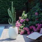 Pot Egg Graphitup blanc cérusé 53 L pour plantes