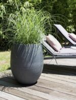 Pot Egg Graphitup gris anthracite 53 L pour plantes