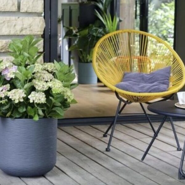 Pot rond Graphitup gris anthracite 32,5 L pour plantes