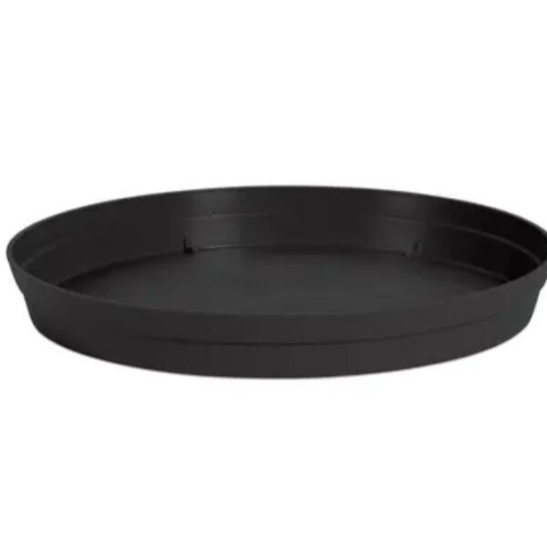 Soucoupe Toscane ronde anthracite Ø 34,5 cm en plastique pour pot de fleurs