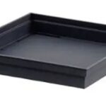 Soucoupe carrée Toscane anthracite 32,6 × 32,6 cm en plastique pour pot de fleurs