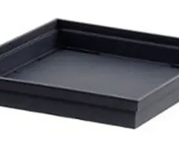 Soucoupe carrée Toscane anthracite 32,6 × 32,6 cm en plastique pour pot de fleurs