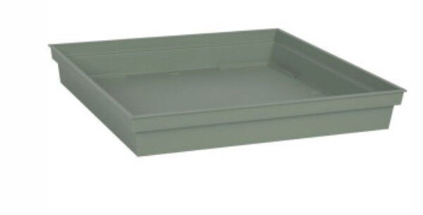 Soucoupe carrée Toscane vert laurier 32,6 × 32,6 cm en plastique pour pot de fleurs