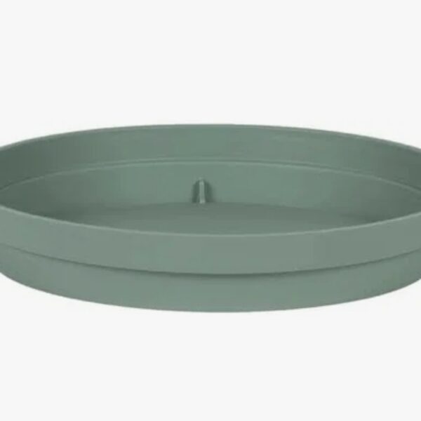 Soucoupe ronde Toscane vert laurier Ø 34,5 cm en plastique pour pot de fleurs