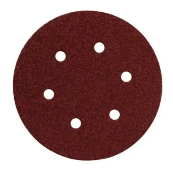 Lot de 5 disques abrasifs grain P100 pour ponceuse, destinés aux travaux de ponçage intermédiaire et de préparation des surfaces.