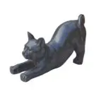 Statue de chat en terrazzo noir de 50 cm pour décoration de jardin et terrasse