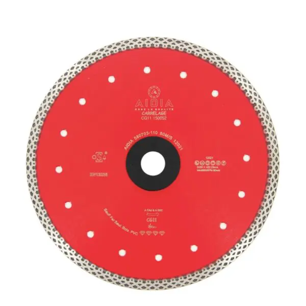 Disque diamant pour carrelage et grès cérame très dur avec alésage 22,23 mm, conçu pour une découpe précise et sans éclats.
