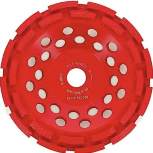 Plateau de ponçage béton double pistes diamant 125 mm pour le surfaçage et le meulage des surfaces en béton.