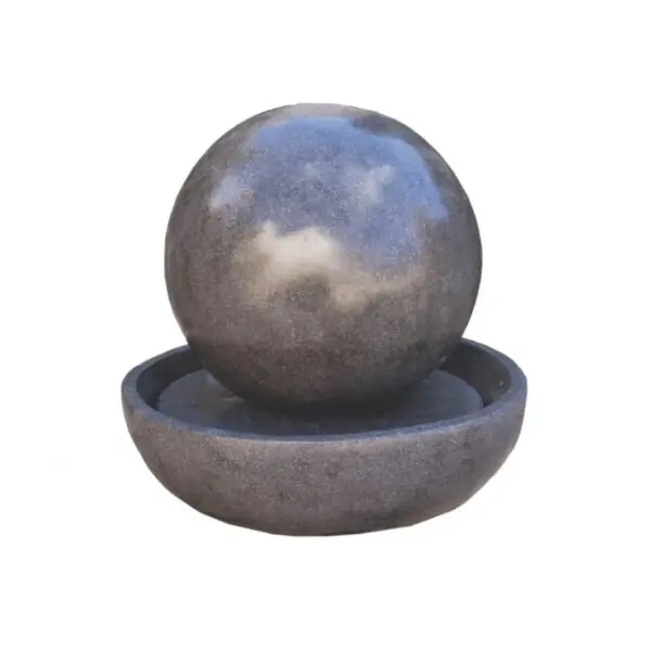 Sphère jeu d’eau en terrazzo diamètre 40 cm avec plateau pour fontaine de jardin