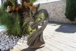 Statue Couple de rêve effet rouille hauteur 90 cm pour décoration de jardin