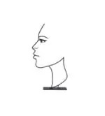 Sculpture visage ombre en métal noir 110 cm pour décoration de jardin contemporaine