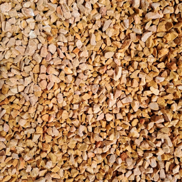 Graviers Marbre Jaune Rosé 6/8 mm en pierre naturelle pour allées, massifs et aménagements extérieurs