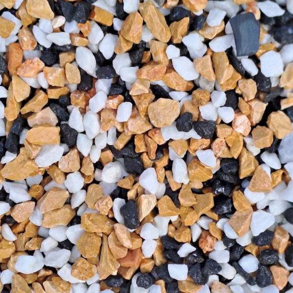 Graviers Mix Marbre Espagne 8/16 mm en pierre naturelle pour allées, massifs et décoration extérieure
