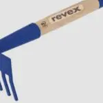 Râteau multi-tâches Revex à 7 dents en acier avec manche en bois de 40 cm pour ratisser, aplanir et tasser les petits espaces.