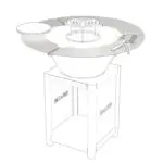 Tour de brasero rond pour Brazir 640 offrant une surface de travail autour du foyer