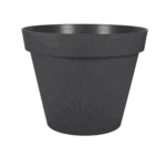 Pot Toscane gris anthracite 76 litres, grand pot rond pour arbustes et plantes volumineuses, usage intérieur et extérieur.