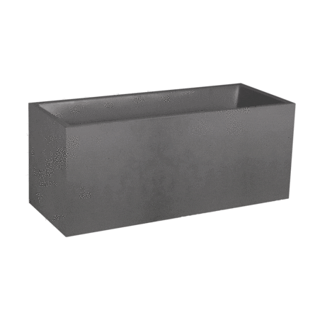 Jardinière Basalt gris anthracite 98 litres, bac rectangulaire effet pierre pour terrasse et balcon.
