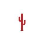 Cactus décoratif rouge en métal à 3 branches pour jardin et terrasse