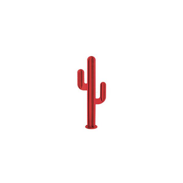 Cactus décoratif rouge en métal à 3 branches pour jardin et terrasse