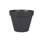Pot Toscane gris anthracite 23 litres, pot rond classique pour plantes et arbustes, usage intérieur et extérieur.