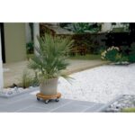 Support Rond Roulant En Bois Ø 0,30 M Flora Roll Lasure Nortene