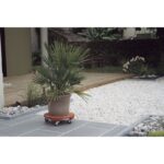 Support Rond Roulant En Bois Ø 0,40 M Flora Roll Lasure Nortene