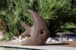 Poisson contemporain brun décoratif en sculpture moderne