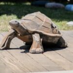 Tortue décorative style contemporain / cubiste en statue de jardin