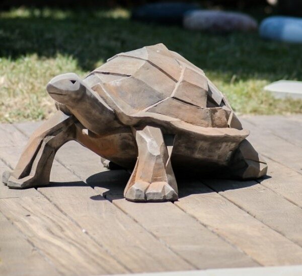 Tortue décorative style contemporain / cubiste en statue de jardin
